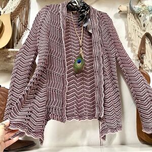 Open front knit boho cardigan w cottagecore granny core shabby chic vibe